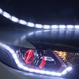 Flexible Crystal <strong>Tear</strong> Eyes <strong>LED</strong> Strip Daytime Running Light DRL Turn Signal Yellow Flowing Car Front Headlight Driving Lamp - Product Image 3