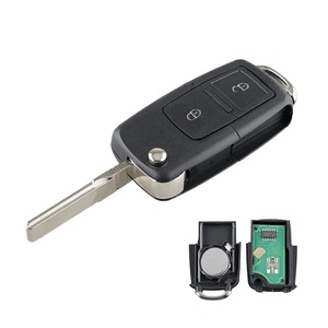 กุญแจรีโมทรถยนต์พับได้2ปุ่มสำหรับเปลี่ยน VW Golf POLO Passat Skoda 433MHz ชิป ID48 1J0959753AG กรอบกุญแจ OEM - Product Image 1