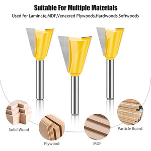 Slotting <strong>Cutter</strong> Tenon <strong>Cutter</strong> with 12mm and 1/2&quot; Round Shank Dovetail Router Bits Which Easily Make Closet Delividers - Product Image 4
