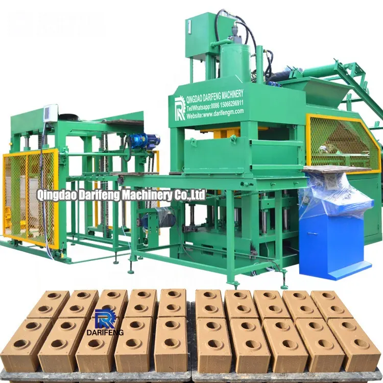 DF10-10S hydraulic soil compressed earth interlocking automatic clay brick making and firing machines to make clay blocks