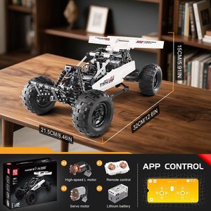 409 adet çöl yarış yapı kiti uzaktan kumanda Off-Buggy araba yarışçı araba oyuncak yapı taşları RC araba çocuklar için yaş 8 + - Product Image 3