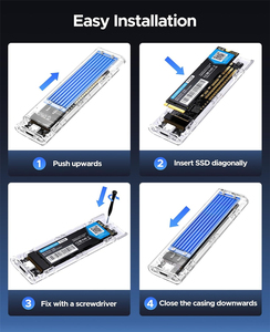 Şeffaf M.2 NVMe SSD muhafaza USB tip C USB3.2 usb10 Gbps harici katı hal sürücü muhafaza PCI-E M2 m-anahtar HDD durumda - Product Image 5
