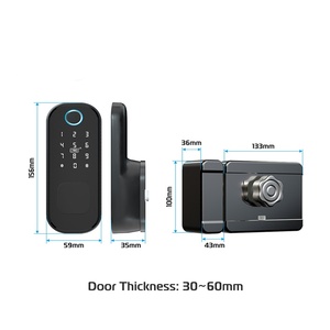 High-quality Waterproof Fingerprint Smart Door Lock Multiple Unlock Ttlock Tuya Electronic Intelligent Lock Rim Lock for Gates - Product Image 3