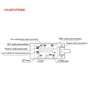 Huayifeng Micro Sensor de Desplazamiento láser 100 Distancia central de medición Salidas NPN PNP con salidas analógicas de voltaje y corriente