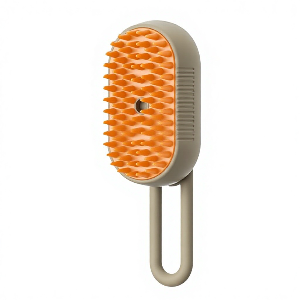 Cepillo para mascotas con mango caqui