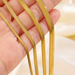 Fashion Jewelry Necklaces Minimalist Stainless Steel Snake <strong>Chain</strong> Choker for Women Link Necklaces <strong>18</strong> <strong>K</strong> Gold Plated - Product Image 6