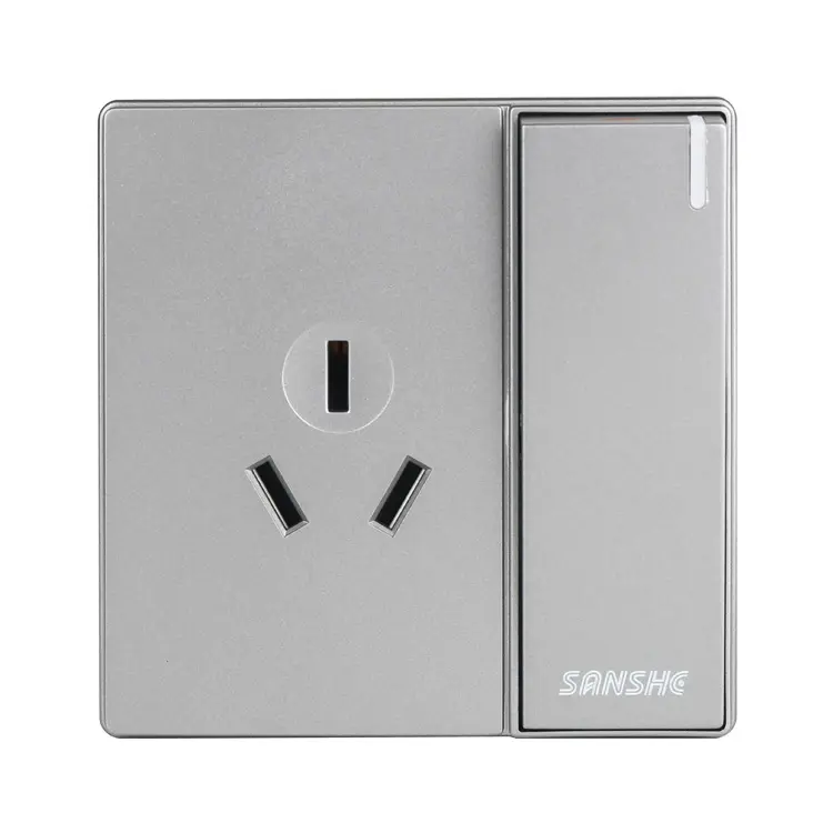 High security home appliances large buttons and flat three pole socket