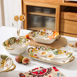 经典个性化定制餐具彩色方形圆形瓷碟和餐盘家庭晚餐陶瓷盘 - Product Image 5