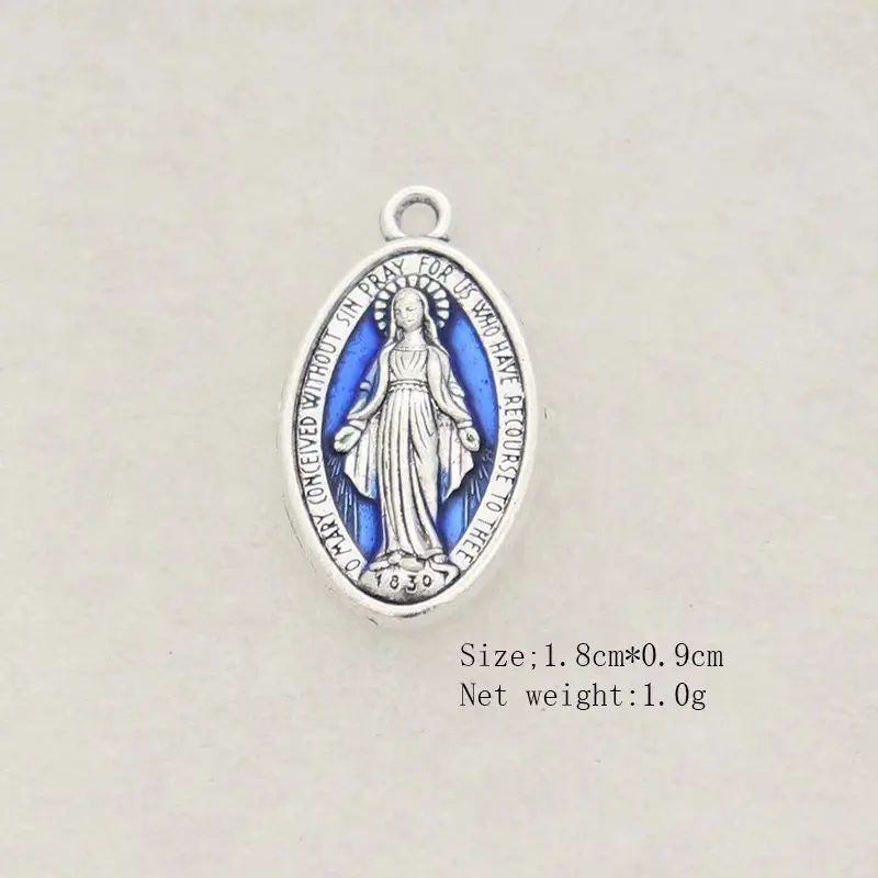 46*25mm/23*12mm/18*9mm vergine maria cattolica religiosa ciondolo in lega di metallo per la realizzazione di collane