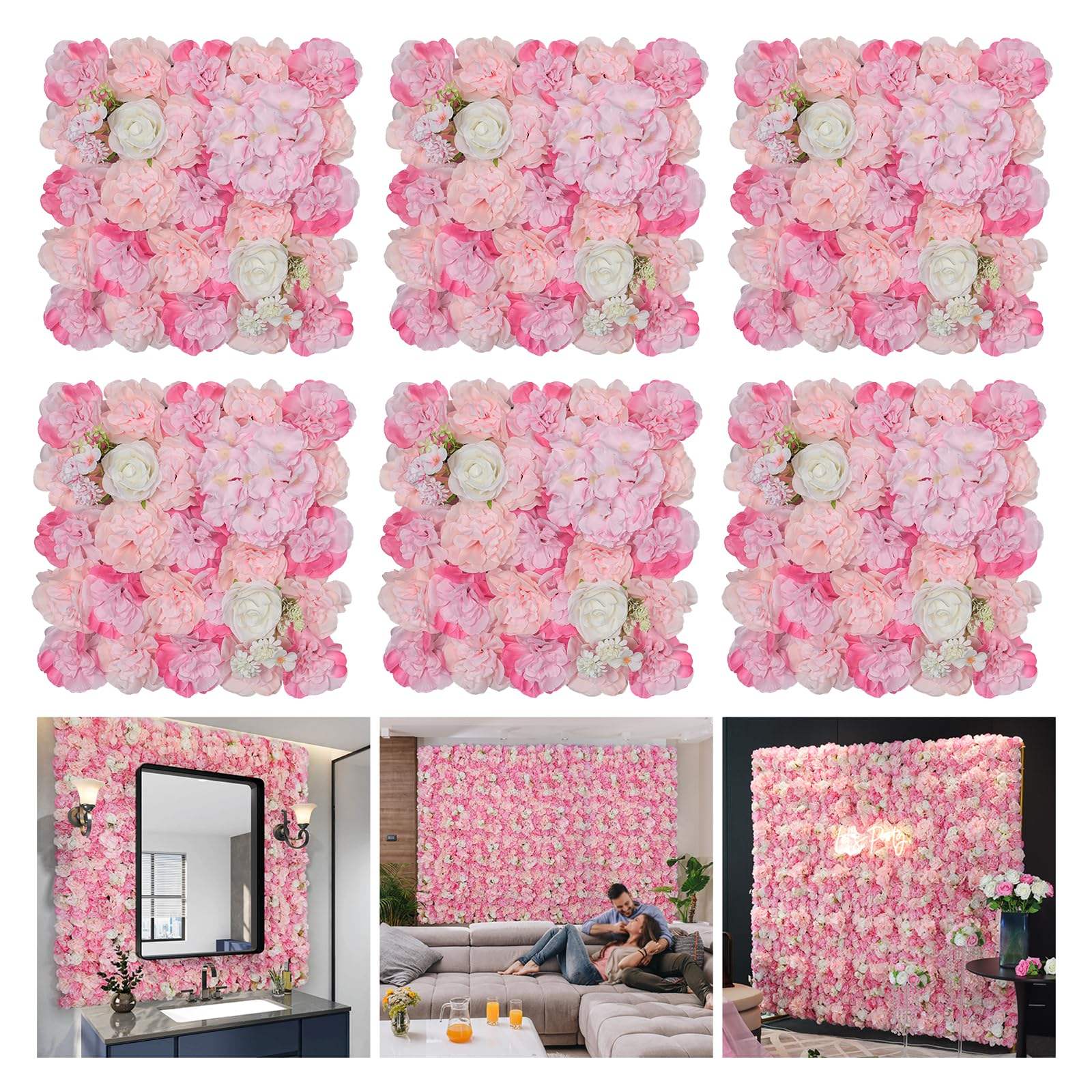 สีชมพู 6 ชิ้น