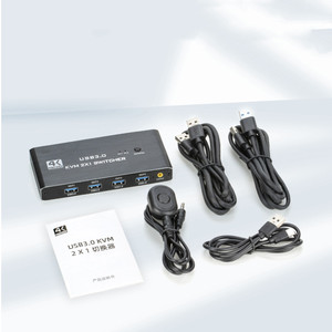 Conmutador KVM USB3.0 2 puertos HDMI, conmutador KVM 4K 60Hz 1 Monitor 2 ordenadores con 4 puertos USB3.0, interruptor de botón de soporte, EDID - Product Image 6