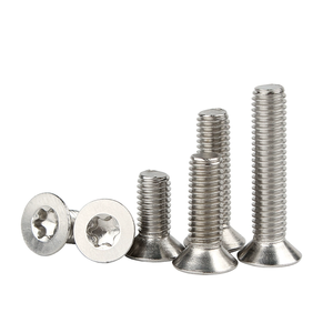 Paslanmaz çelik SS 2205 2507 A286 904L flaflaaltı-lober Torx düz havşa CSK kafa makine vida DIN963 ISO14581 - Product Image 1