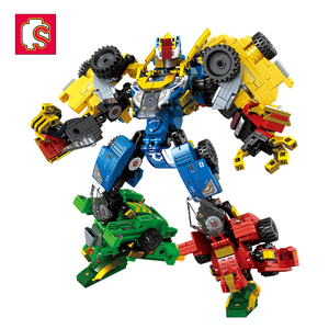 Sembo Block 103280-103283 Pädagogisches Diy Kids Bricks Kit 4 in 1 Stahl Mecha Fit Deformation Bausteine Roboters ets Spielzeug - Product Image 1