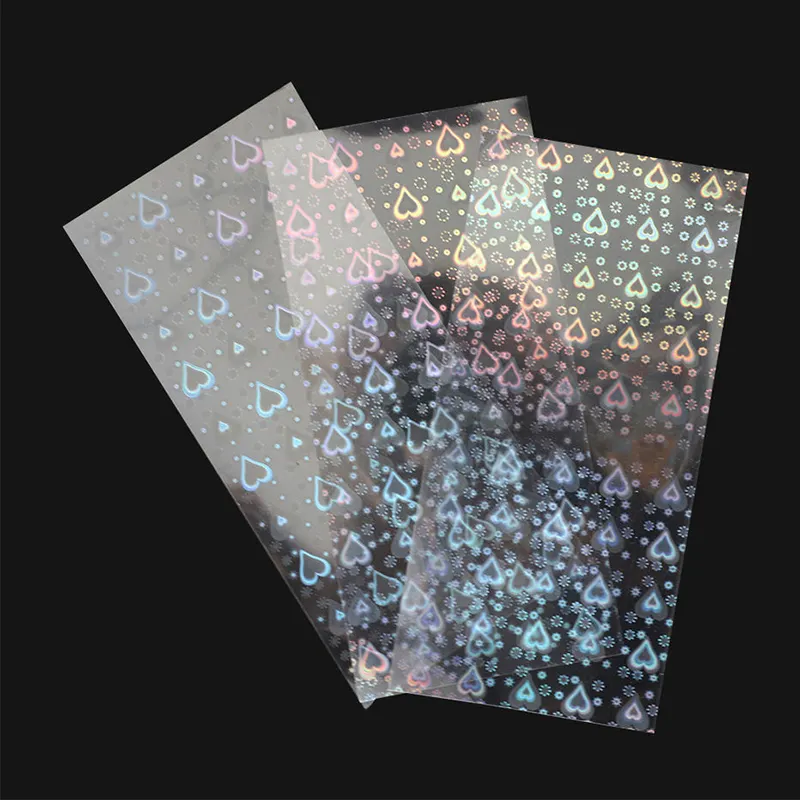 Cold A4 Size Guangzhou PVC Transparent Soft Plastic Top Holographic Sand Dots Laminated Paper Photo Overlay Film Transparent