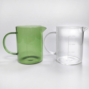 400ML 450ML Real Color Clear Customization Heat Resistant Measuring Glass <strong>Cups</strong> with Handle and Spouts Beaker Mugs Coffee <strong>Cup</strong> - Product Image 1