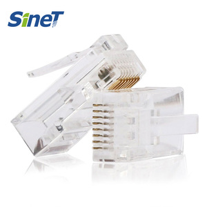 100 adet 8P8C RJ45 konnektör 3 Prong Cat5e Cat6 Ethernet UTP modüler fiş RJ45 fiş UTP Cat6 kedi 6 modüler fiş - Product Image 1