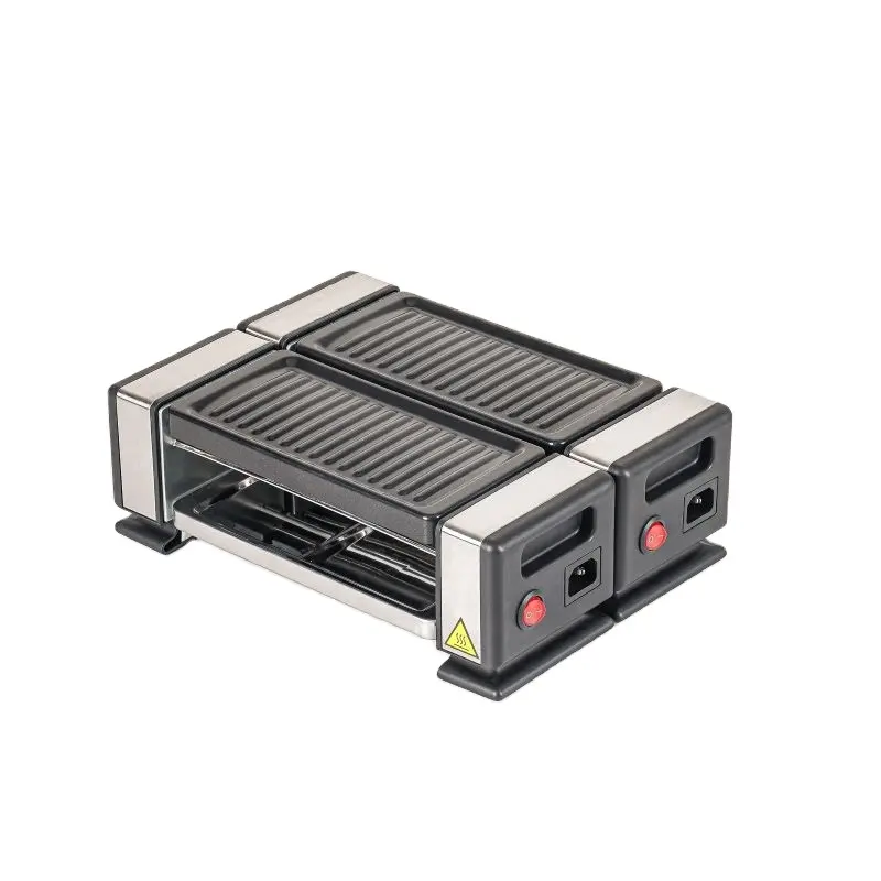 Precio bajo Raclette Grill 2 personas con parrilla de mesa de una sola capa para cocinar carne pescado