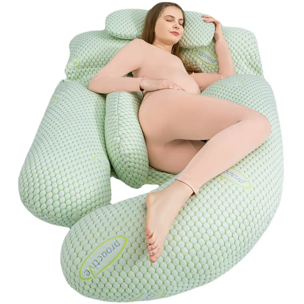 Maternity Pillow, Pregnancy Body Pillow Support for Back, Legs, Belly, Hips of Pregnant Women, Detachable and Adjustable
