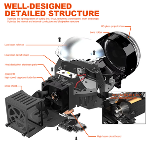 Giá sỉ Đèn pha chiếu laser Bi <span class=keywords><strong>Led</strong></span> Zdp50 12V 3.0 inch siêu sáng 55000Lm 150W cho lắp đặt lại đèn <span class=keywords><strong>LED</strong></span> ô tô - Product Image 4
