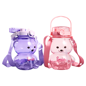 Toptan 1000ml Kawai sevimli küçük ayı su şişeleri yeni stil büyük gövdeli kupa büyük kapasiteli çocuklar için sıcak satış - Product Image 2