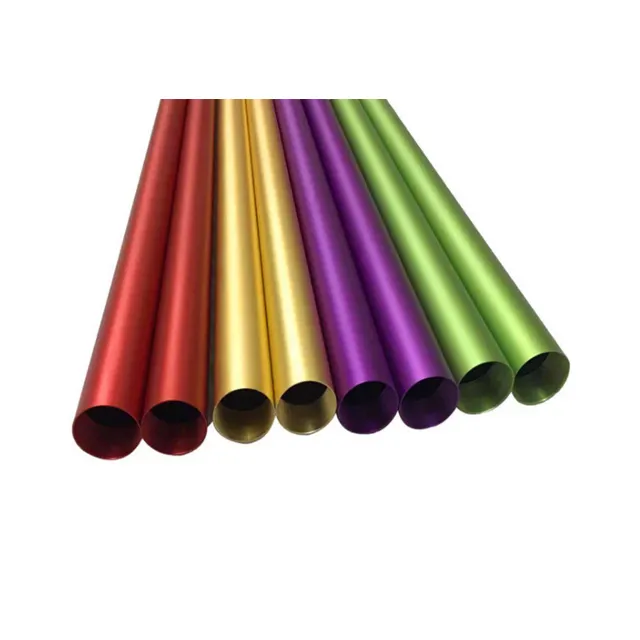 Custom free size colorful Al6061 Al6063 blasted Aluminum alloy tubing Aluminum anodized pipes round aluminium blasting tubes