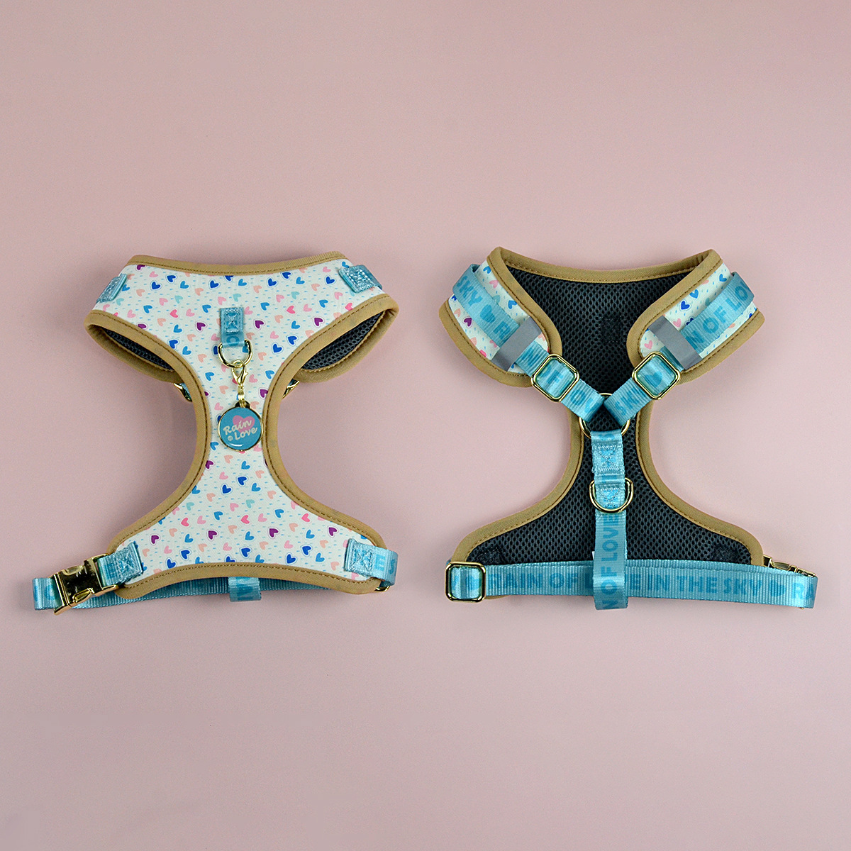 White Love Harness+ID TAG