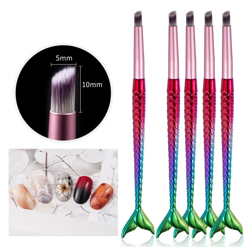 Nagel pinsel Stift Meerjungfrau Farbverlauf Blooming Nail Art Malpin sel UV Gel Zeichnung Maniküre Stift Werkzeuge Maniküre Zubehör Verkäufer