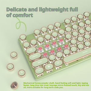 EWEADN 104-Key teclado mecânico silencioso com fio Lindamente projetado LED Backlit Interface USB para meninas-Novo produto