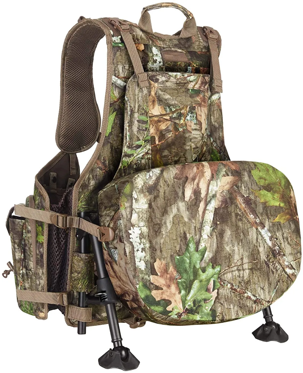 Chaleco de caza con asiento para hombres y mujeres, ropa de pavo con bolsa de juego y puntal de Kickstand