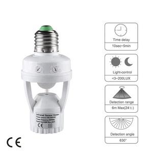 110V-220V Индукционная розетка 360 градусов PIR датчик движения Светодиодная E27 лампа с регулировкой времени задержки Регулируемый переключатель преобразователь - Product Image 3
