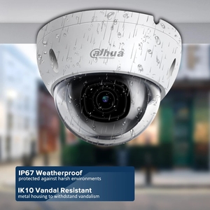 Dahua-Cámara IP de 4MP, cámara de seguridad PoE IR 30m, domo, cámara de red con ranura para tarjeta SD integrada, IP67 - Product Image 3