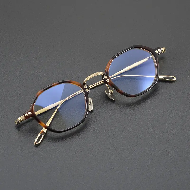 Шэньчжэнь Ацетат титановые оптические очки в оправе многоугольная оправа очки японский дизайнер очки оправа против синего света очки