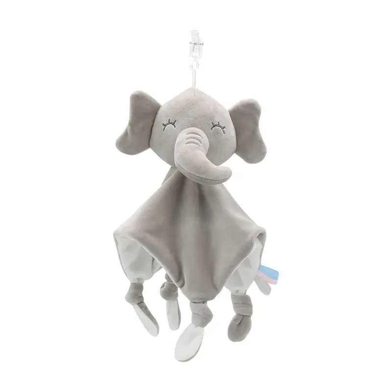 Edredón de dibujos animados para bebé, juguete suave de elefante de felpa para recién nacidos, animales de peluche, manta de seguridad para bebé