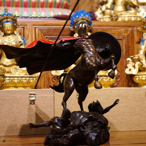 Tượng điêu khắc bằng đồng đúc thủ công theo thiết kế nghệ sĩ, hình chiến binh Hy Lạp, hiệp sĩ, nhân vật Kamen Rider châu Âu, ngựa, nghệ thuật kim loại - Product Image 2