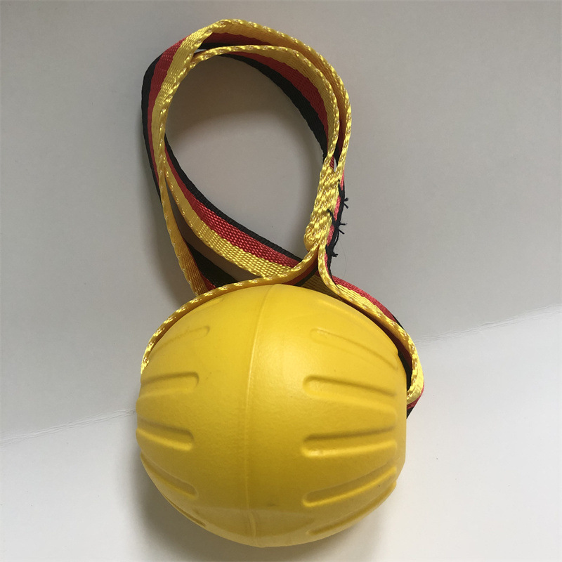 Boule de 9CM avec corde plate jaune
