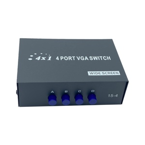 SY 4 puertos 4 entradas 1 salida VGA Switch Splitter 4x1 HD 200MHz XGA SVGA 1920*1200 @ 60Hz Conmutador de video para proyector TV DVD