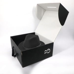 紙の白い帽子の花輪ボックス14x14x7 embalaje de caja de sombrero帽子配送黒の包装箱