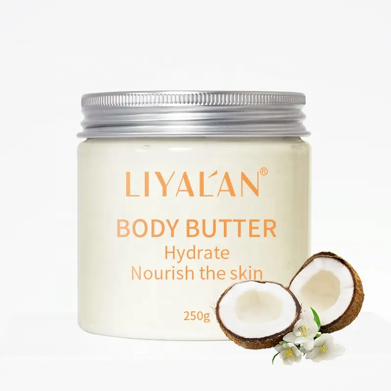 Custom Wholesale Private Label Natural Coconut Moisturize Cream Whipped Body Butter For Dry Skin