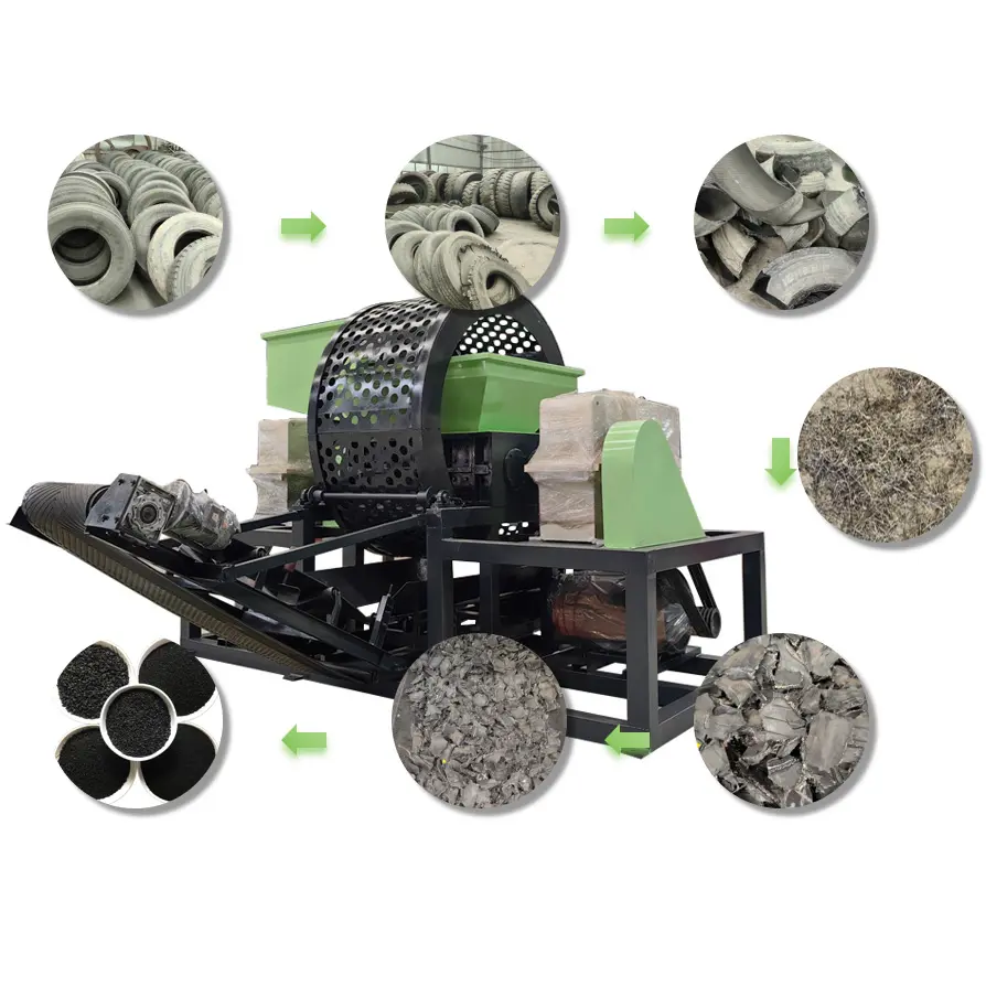 Macchina automatica di riciclaggio dei pneumatici per produrre polvere di gomma/macchina di riciclaggio dei rifiuti