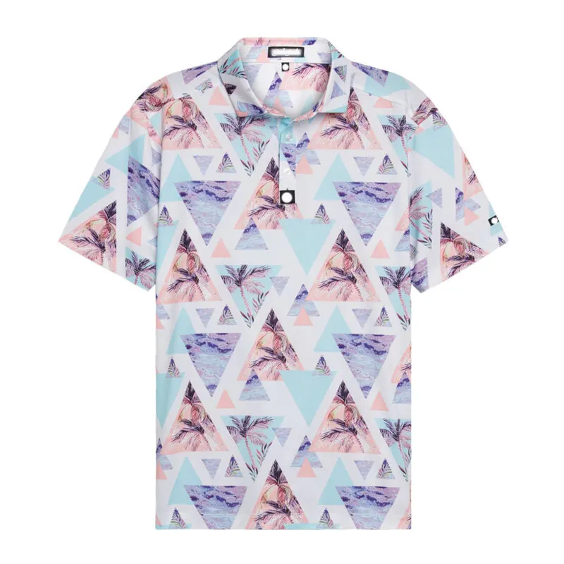 Ingrosso OEM Golf T-shirt di cotone con stampa hawaiana Polo con Logo personalizzato Private Label per gli uomini