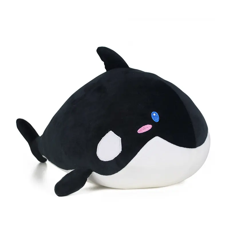 Negro de 45CM de peluche Animal marino de felpa juguetes de peluche cojín con diseño de ballena muñecas