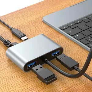 Adaptador tipo C a RJ45 de 1000Mbps, adaptador de red de puerto de carga tipo C PD de 60W, 2 puertos USB 3,0, tipo C A Adaptador LAN de red RJ45 - Product Image 5