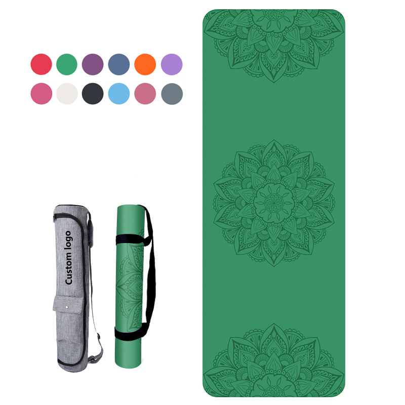 PU yoga mat - green