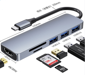 Wholesale USB C Hub 10 in 1 Retail to VGA Adapter +RJ45 Lan Ethernet +SD TF USB-C 3.0 +3.5mm <strong>Audio</strong> Video for MacBook Pro - Product Image 1