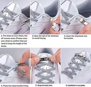 One <strong>Size</strong> Fits All Stretch Flat Lazy No Tie <strong>Elastic</strong> Tieless Quick Shoelaces With Magnetic Lock for Adults and Kids - Product Image 5
