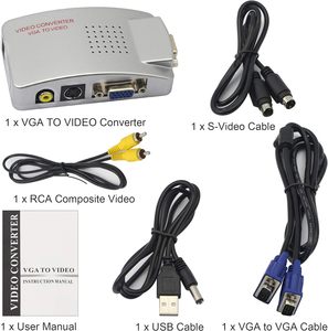 Precio de fábrica VGA TV AV RCA Adaptador de video compuesto Convertidor Switch Box Compatible con S-Video RGB NTSC/PAL Uso de audio de señal de computadora - Product Image 3