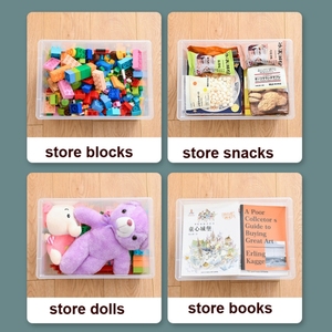 子供キッズビルディングブロックおもちゃ収納ボックス透明収納ボックス蓋付き - Product Image 5
