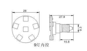 Wholesale Waterproof 28mm 9points 24V Auto <strong>Program</strong> E10 <strong>Rgb</strong> <strong>LED</strong> Point Light for Amusement Park - Product Image 2