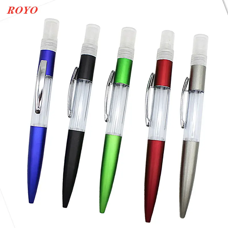 2 in 1 disinfection Plastic pen with sprayer sanitizer pen with sprayer in 5 ml capacity spray ball pen for disinfection