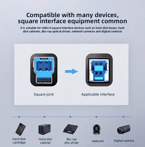 แจ็กเก็ตไมโคร USB 3.0 BM สำหรับเครื่องพิมพ์ชนิด B ตัวผู้ต่อขยายสายเคเบิล PVC พร้อมที่ป้องกันการถักเปียสำหรับใช้คอมพิวเตอร์ - Product Image 4